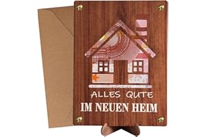 ‎ASOFTY ASOFTY Neues Zuhause Geldgeschenk aus Holz, Geldgeschenke Verpackung Mit Grußkarten und Umschlag für Einzugsgeschenke Wohnung