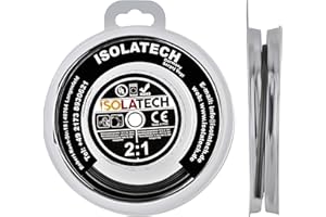 ISOLATECH tubo termoretráctil 2:1 sin adhesivo negro blister rollo Ø5mm 3 metros para coche bicicleta camping y electrónica aislante resistente a los UV sin etiquetar reparación embalaje