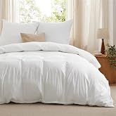 Bedsure Duvet Cover for 135 cm Bed - White, Duvet Cover 200 x 200 cm | Bedding Set with 2 Pillow 50 x 75 cm, Oeko-Tex Reversi