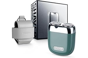 yoose Mini Afeitadora Eléctrica Hombre [IPX7, USB-C] Cuerpo de aleación y Cabezal de afeitado magnético, 7200RPM, Maquina de afeitar hombre, Afeitadora de viaje portátil (Verde)