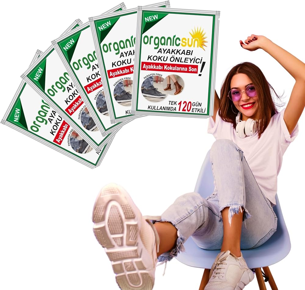 Organicsun 5'li Paket Ayakkabı Koku Önleyici Giderici Toz 120 Gün Etkili Ayak Kokusu Tozu Giderici