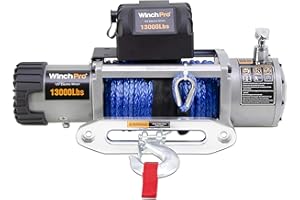 WinchPro Treuil électrique 12 V 5900 Kg Corde synthétique pour grue, 4 x 4, tout terrain
