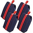 SNDIA Pack of 4 Reusable Shoe Bag for Travel & Storage Travel Organizer for Women & Men Travel Accessories Shoe Organizer Shoe Bags Pouches Shoe Cover for Travelling(40x13x18cm, Blue & Red)