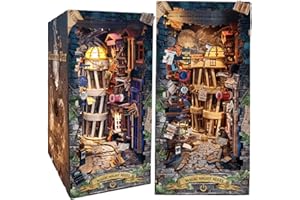 KINGSTORA DIY Book Nook Kit, Magic LED Bookend, Touch Control, Ambient LED Lighting, Creative Versatile Home Decor (Magic night alley)