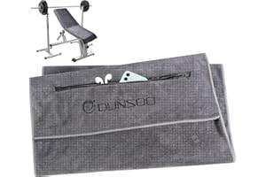 DUNSOO Gym Towel with Zipper Pocket |120x50cm| Quick Dry Microfibre Towe l Absorbent Workout Sweat Towels for Gym Fitness,Yoga, Camping,Sports