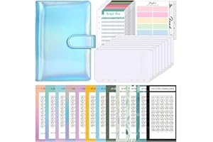 SKYDUE Carpeta Presupuesto A6 Con Desafío De Ahorro, Sobres Ahorro Dinero, Carpeta Ahorro Dinero, Carpeta Ahorro Dinero Libreta De Ahorro Para Viajes Y Carpetas De Diario(Azul Láser)