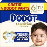 Dodot Baby Sensitive Diapers, Size 6 (+13 kg), 117 Nappies + 4 Activity | Up to 12h anti-leak protection and skincare, includ