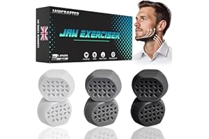smim 6PCS Jaw Exerciser Face Trainer for Sharper Jawline - Double Chin Reducer with 3 Levels Of Resistance - Chew Jaw Toner for Men & Women to Strengthen Facial Muscles
