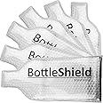 Reusable Wine Protector Travel Bag by Bottle Shield (6-pack) - Unbreakable Bottle Shipping Sleeve, Leak Proof & Double Layer Wine Bubble Wrap Sleeve | Travel Wine Bags for Suitcase Luggage