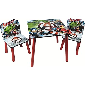 Children Wooden Table Chairs Sets Indoor Childrens Toddlers Playroom Furniture Marvel Avengers