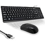 iChoose Bitz Wired USB Keyboard & Mouse Combo Set, Ergonomic Design, UK QWERTY Layout, Windows Compatible, Plug and Play Tech
