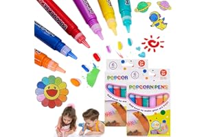 Coffee Life Plus 12Pack bolígrafo de burbujas hinchados,Bolígrafos de dibujo de palomitas de maíz,bolígrafo de burbujas hinchado 3D seguro para arte,plumas hinchadas 3D para arte seguro (12 palos)