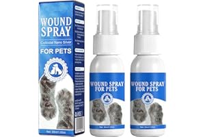 GNAUMORE Protección de Heridas Picazón Perro Gato,Cuidado de Heridas y Piel para Perros y Gatos,Spray de Limpieza para Mascotas de Cicatrizante,para Limpieza y Cuidad,30ml,2PC