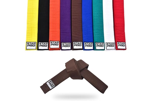 Starpro d'arts Martiaux Ceinture de classement - Coton 7 Points - 9 Couleurs - Conception légère pour l'entraînement et la compétition de Karaté Judo Taekwondo - 240cm 280cm 320cm