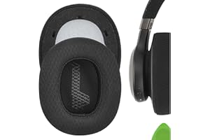 Geekria Komfortowe wymienne nauszniki z tkaniny siatkowej do JBL Live 650 BTNC, Lifestyle E65BTNC, Duet NC, Live 660 BTNC, nauszniki, zestaw słuchawkowy, części naprawcze (czarne)