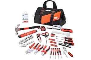 ValueMax - Set di Attrezzi con Borsa Portautensili da Lavoro, Kit Portatile per Riparazione Casa e Ufficio, Comprese Pinza, Coltello, Cacciavite, Chiavi a Bussola