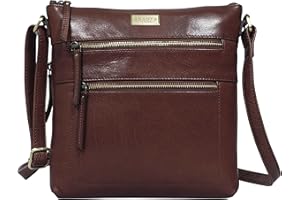 ASSOTS Crossbody Bags for Women – Real Leather Sling with Multiple Pockets and Adjustable Strap – Perfect for Daily Use and Gifting