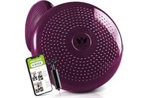 ‎ZENONE SPORTS ZenOne Sports® Balance Kissen I Ballsitzkissen für Koordinations- & Rückentraining I Orthopädisches Sitzkissen I Luftkissen für Fitnesstraining inkl. Pumpe & Workout-Guide I Balancekissen