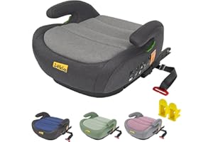 Jovikids Sitzerhöhung Auto Kinder ISOFIX, ECE R129 Kindersitzerhöhung 125-150cm, Verdickter Stoffbezug & Isofix Einführhilfe, Leicht Waschbar