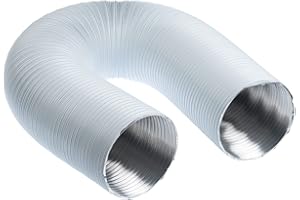 STEINBERG14 Ø 100mm / 3m Tubo Flessibile di Scarico in Alluminio, Bianco - Tubo di Ventilazione Uscita Scarico Elemento Sistema di Alimentazione Aria Calda