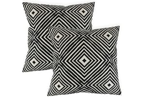 Gardenwize - Pack of 2 Outdoor Scatter Cushions, Garden Furniture Cushions - Covers & Pillows (Aztec Diamond)