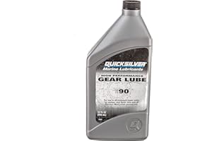 ‎QUICKSILVER Quicksilver 858064QB1 Hochleistungsfähiges SAE 90 Getriebeöl für Mercury Außenbordmotoren und MerCruiser Z-Antriebe, 1 Liter, Grau