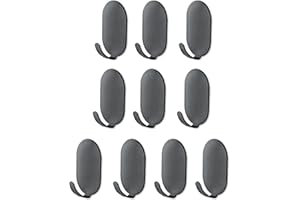 KAXIMON Self Adhesive Black Hook 10 Pack - Wall Hangers Without Nails Black - Wall Hooks Stick on Heavy Duty Black for Bathroom Kitchen Office Sink Refrigerator