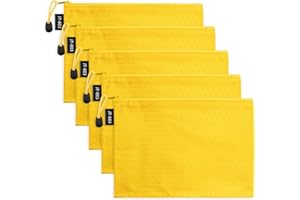 LUHIUMOYA A4-Stück Dokumententasche, Wasserdicht Dokumententasche mit Reißverschluss,Beutel für Papier, Dokumente, Datei, Kosmetika, Hausaufgaben（gelb）