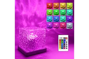 YATOSEEN Światło projektora fal oceanicznych, 16 kolorów lampa dotykowa ze sterowaniem dotykowym, lampa 3D Cube Galaxy projektor światło do domowego biura baru restauracji