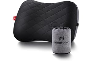 Hioutdoor Aufblasbares Kissen Kopfkissen für Camping mit Abziehbarem Kissenbezug Luftkissen Strand/Outdoor Ergonomisches Reisekissen Inflatable Travel Neck Pillow Bequemes Schlafkissen (Schwarz)