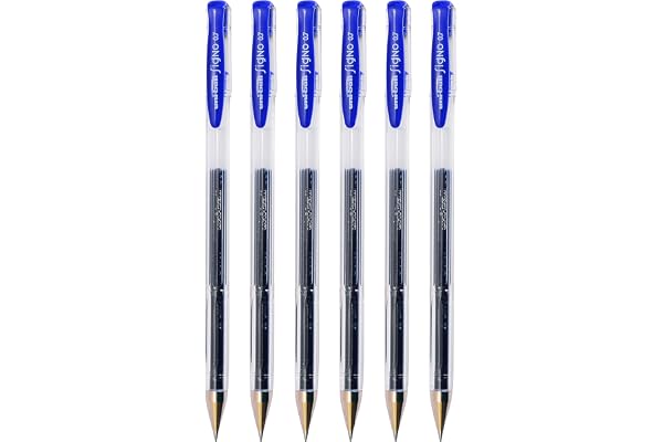 uni-ball Signo UM-100 0.7 mm Gel Pens, Blue Ink, Pack of 6
