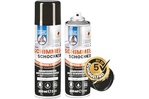 Tonis SCHIMMELSCHOCK 5.1 Antimikrobielle Spezialfarbe zur Schimmelbekämpfung für ca. 3,0 qm | Sprühfarbe mit antibakterieller Wirkung, neue Rezeptur, wissenschaftliche Wirksamkeit [Weiß, 2x 300ml]