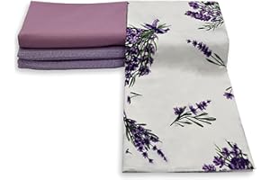 Virginia Tex Juego de 3 telas de algodón de 60 x 150 cm Tex Standard 100 en diferentes colores, tela de piqué de waffle y 2 x tela de algodón por metro, 100% algodón (lila lavanda)