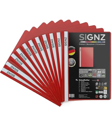 Cartelline Portadocumenti A4 DONAU - 10 Pezzi, PP 120/180 µm, Trasparente Fronte, Bianco Retro