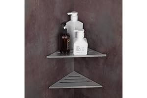 Womamny Bathroom Corner Shelves, 2 pcs Shower Caddy Corner Shower Shelf Wall Mounted, Thickened Stainless Steel Brushed Shower Corner Shelves for Bathroom Kitchen Corner