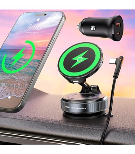 JOYROOM 15W Qi Support Telephone Voiture Induction, [Double Bobine