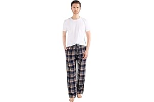 JTPW Men's 100% Cotton Flannel Comfortable Pajama/Lounge Bottoms with Pockets