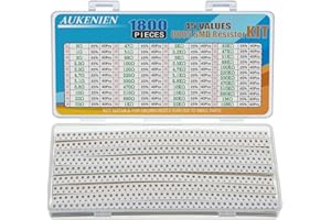 AUKENIEN 0805 Resistenze SMD 45 Valori 1800 Pezzi 0R a 10M Ohm Resistenza 1/8W Resistori SMT Kit Assortimento con ±5% Tolleranza