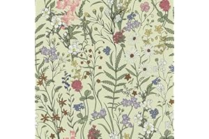 Abyssaly Papier Adhesif pour Meuble, Fleur Feuille Papier Peint Adhesif Mural, Imperméable PVC Vinyle Autocollant Film pour Mur Cuisine Salle de Bain Comptoir Marron 44cm X 300cm