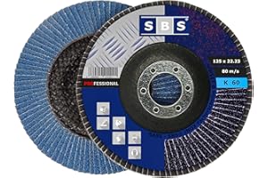 SBS Fächerscheiben | ø 125 mm | Korn 60 | 10 Stück | INOX Blau für Winkelschleifer Schleifmop