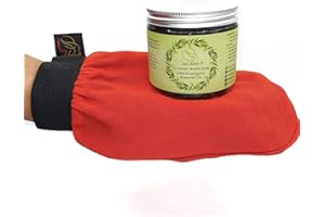 AL HOOR Moroccan Black Olive Soap Infused In Eucalyptus Oil + Kessa Glove - Deep Acne Cleansing & Dead Skin Cells Remover