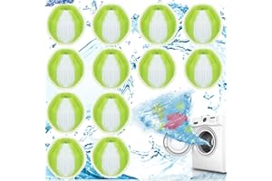 WHALINE Acchiappa Peli per Lavatrice,12 Pezzi Cattura Peli Lavatrice Animali Rimuovere Raccogli Peli Animali Lavatrice Levapelucchi per Lavatrice Rimuovi Peli Animali per Cani,Gatto,Peluche in Lavatrice