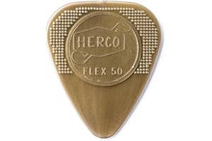 Jim Dunlop Herco Flex Lot de 12 médiators en nylon Taille M 50 Medium doré