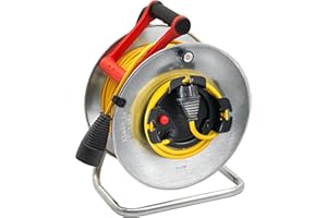 Brennenstuhl Enrouleur de câble Silver Jardi avec rallonge supplémentaire (33m de câble H05VV-F 3G1,5, utilisation temporaire en extérieur, fabriqué en France) 1207431 Gris