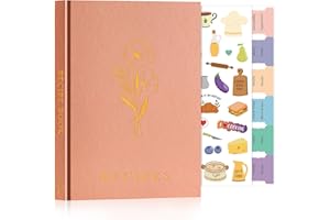 Lanpn A5 Libro de Recetas Tapa Dura, Mi Cuaderno Recetas Para 70 Recetas, Recetario de Cocina para Escribir, Recipe Journal Book, Libretas para Recetas de Cocina en Blanco, Rosa, Inglés