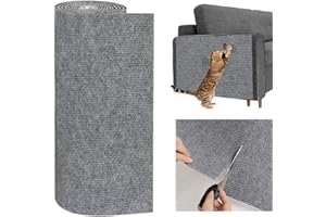 Lanswood Cat Scratching Mat 40 x 200cm, Anti-Scratch Furniture Protector for Sofa, Climbing Wall With Self-Adhesive, Accessories for Indoor Cats (Grey)