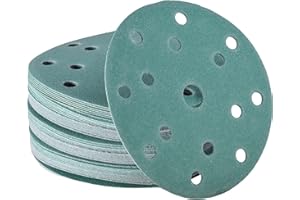 WABRASIVE Wfix 50 Disques de poncage 150 mm K120, Perforation 15 trous pour ponceuse excentrique, Grain K120 moyen Disque Abrasif Professionnel pour Ponçage du Bois, Platre, Rénovation