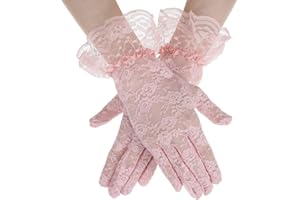 Abeillo Women Lace Gloves Short Wedding Glove Tea Party Gloves Courtesy Gloves for Opera Evening Wedding Tea Party Prom 1920s