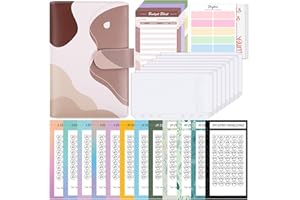 SKYDUE Budget Planner,Budget Binder,Spar Challenge Buch Für Budget Planer,A6 Budget Binder Für Beginner Mit Geld Organizer, Haushaltsbuch Mit Geldfächer Für Sinking Funds Sparbuch(Morandi Rosa)