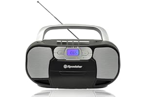 Roadstar RCR-4635UMP/BK Radio CD Cassette Portable, Radio Numerique PLL FM, Lecteur CD-MP3, USB, AUX-in, Sortie Casque, Noir